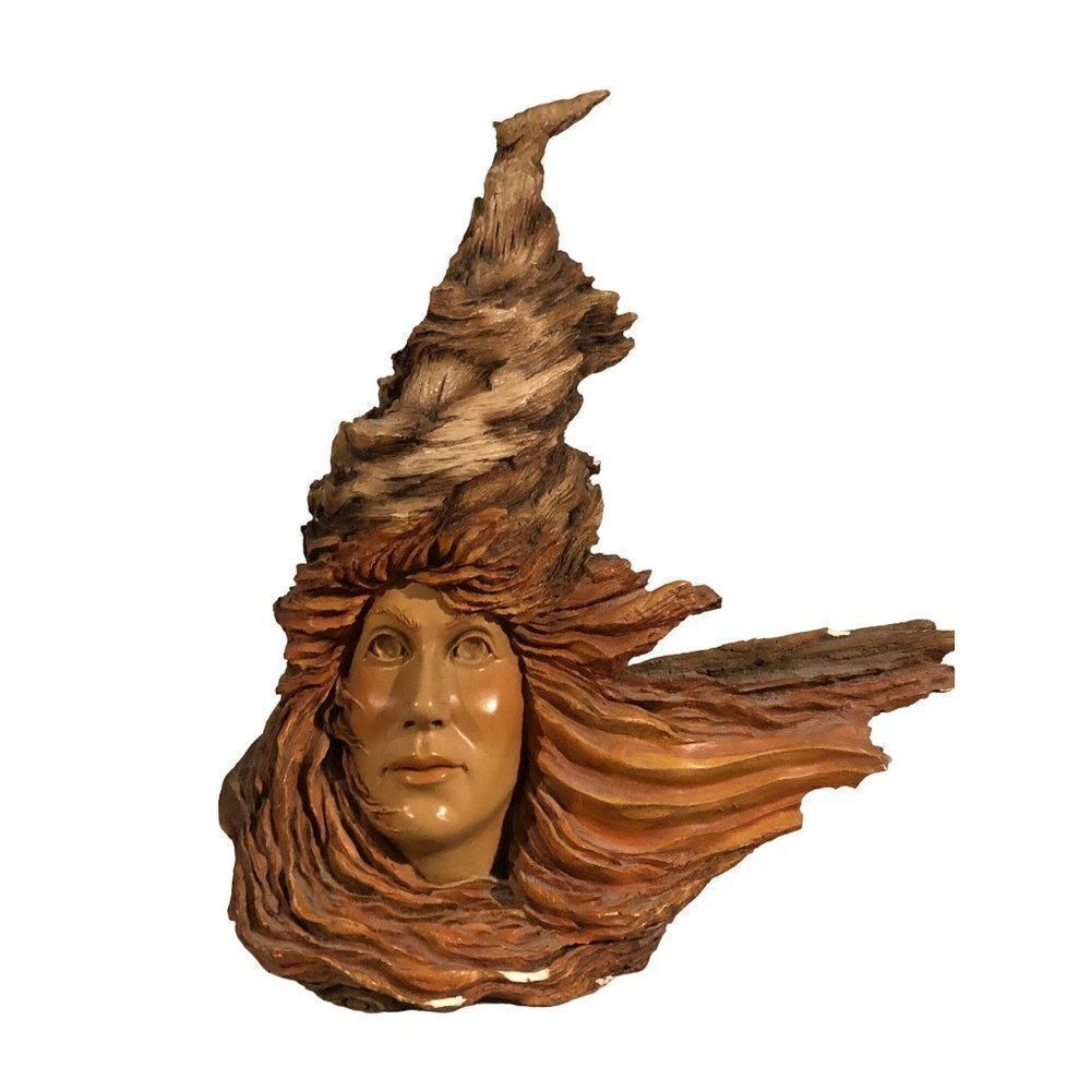 Vintage 1989 Stephen Herrero Rare Faux Wood Folk Figurines Statue Willow
